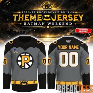 Providence Bruins x Batman Night 2026 Custom Hockey Jersey