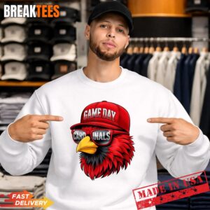 Retro Cardinal Baseball Game Day T-Shirt 3