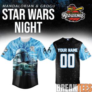 Rochester Red Wings x Star Wars Mandalorian & Grogu Custom Baseball Jersey