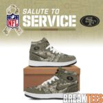 San Francisco 49ers Veterans Day Salute to Service Camo Air Jordan 1 Shoes 1
