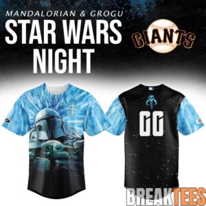 San Jose Giants x Star Wars Night Mandalorian Grogu Custom Baseball Jersey