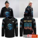 Seattle Kraken 2026 Black Hockey History Night Custom Hockey Jersey 1