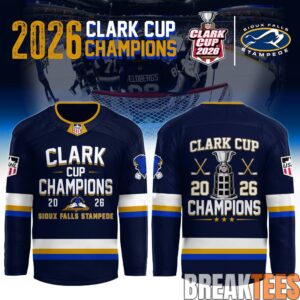 Sioux Falls Stampede 2026 USHL Clark Cup Champions Jersey  Limited Edition