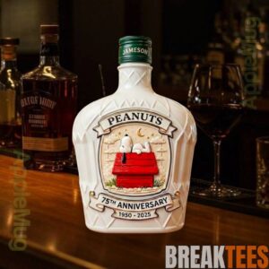 Snoopy 75th Anniversary Collectible Whiskey Bottle 5