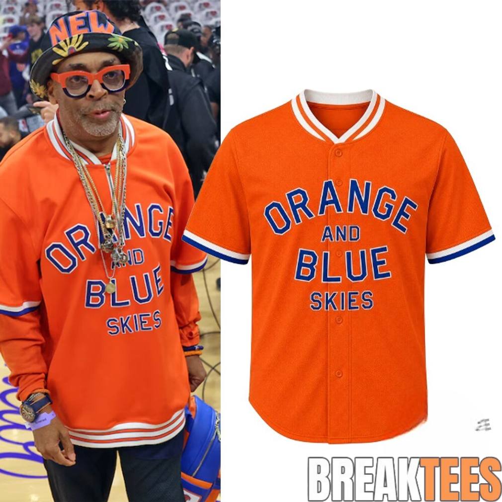 Spike Lee Knicks Game Orange And Blue Skies Jersey Spike Lee Knicks Game Orange And Blue Skies Jersey