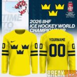 Sweden 2026 IIHF Ice Hockey Championship Custom Hockey Jersey 1