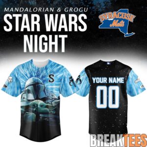 Syracuse Mets x Star Wars Mandalorian  Grogu Custom Baseball Jersey