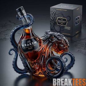 The Kraken Black Spiced Rum Octopus Whiskey Bottle