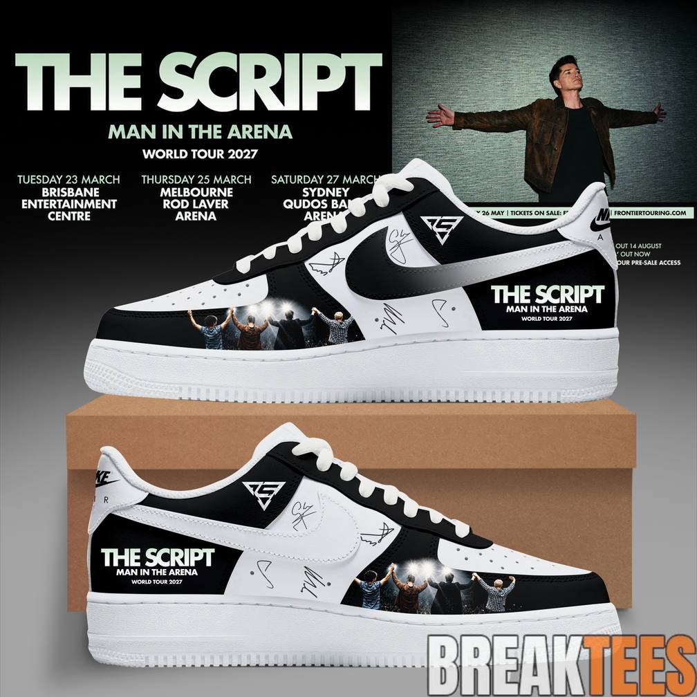 The Script – Man In The Arena Tour 2026 Custom Air Force 1 Shoes The Script – Man In The Arena Tour 2026 Custom Air Force 1 Shoes