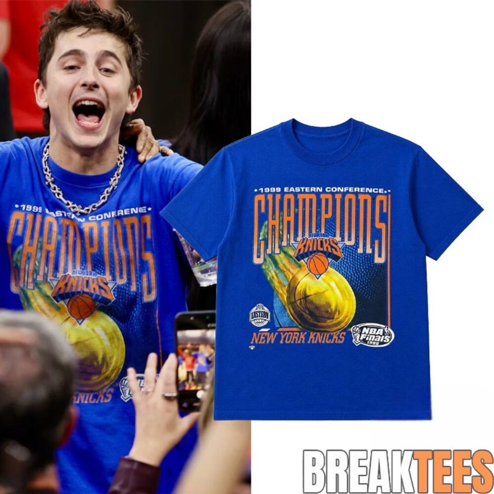 Timothee Chalamet Knicks Game 4 1999 NBA Eastern Conference Champions Shirt Timothee Chalamet Knicks Game 4 1999 NBA Eastern Conference Champions Shirt
