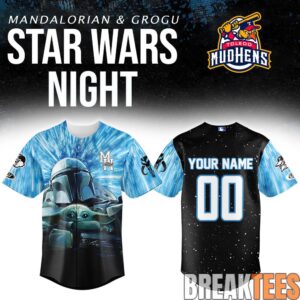 Toledo Mud Hens x Star Wars Mandalorian & Grogu Custom Baseball Jersey