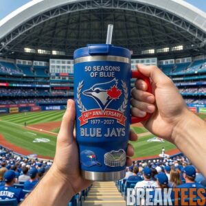 Toronto Blue Jays 50th Anniversary 50 Seasons of Blue YETI Tumbler 1