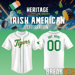 2025 Detroit Tigers Irish Heritage night Baseball Jersey