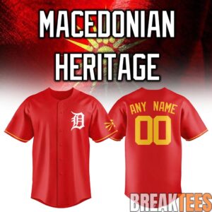 2025 Detroit Tigers Macedonian Heritage night Baseball Jersey