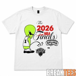 2026 NBA Finals Spurs Wemby Alien Pee On Knicks Shirt 1