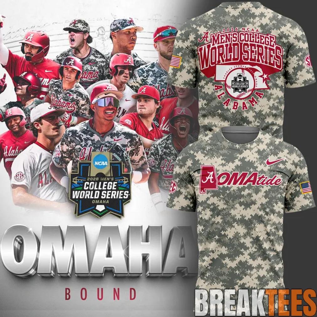 Alabama Crimson Tide 2026 Baseball College World Series OmaTide Camo Shirt Alabama Crimson Tide 2026 Baseball College World Series OmaTide Camo Shirt