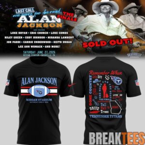 Alan Jackson x Tennessee Titans “Last Call – The Finale” At Nissan Stadium Black Shirt