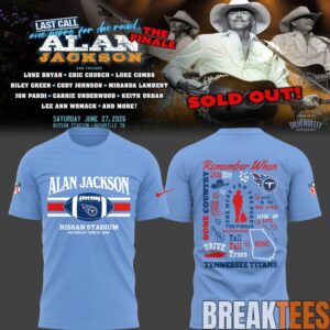 Alan Jackson x Tennessee Titans “Last Call – The Finale” At Nissan Stadium Blue Shirt