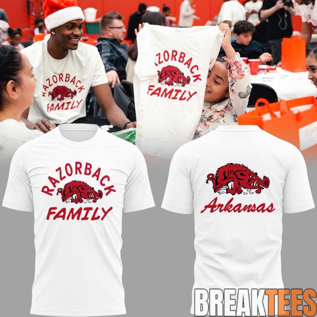 Arkansas Razorbacks ‘Family’ 2026 Special White T-Shirt Arkansas Razorbacks ‘Family’ 2026 Special White T-Shirt