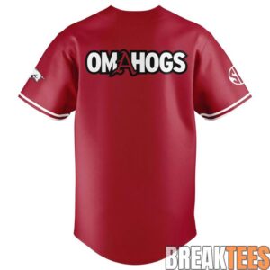Arkansas Razorbacks New Omahogs Baseball Red Jersey 2