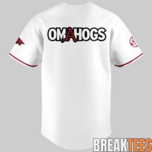 Arkansas Razorbacks New Omahogs Baseball White Jersey 2