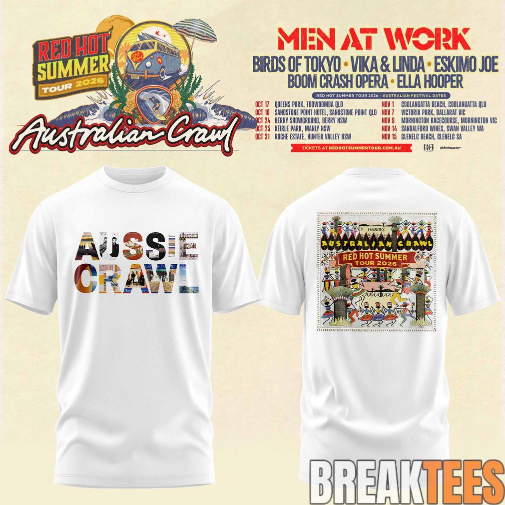 Australian Crawl – Red Hot Summer Tour 2026 3D T-Shirt Australian Crawl – Red Hot Summer Tour 2026 3D T-Shirt