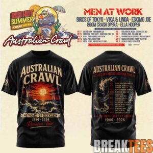 Australian Crawl – Red Hot Summer Tour 2026 3D T-Shirt 3 Australian Crawl – Red Hot Summer Tour 2026 3D T-Shirt 3
