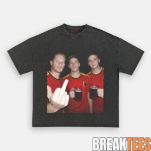Belgian Afterparty Trio Drunk Smoke Middle Finger Tee 1