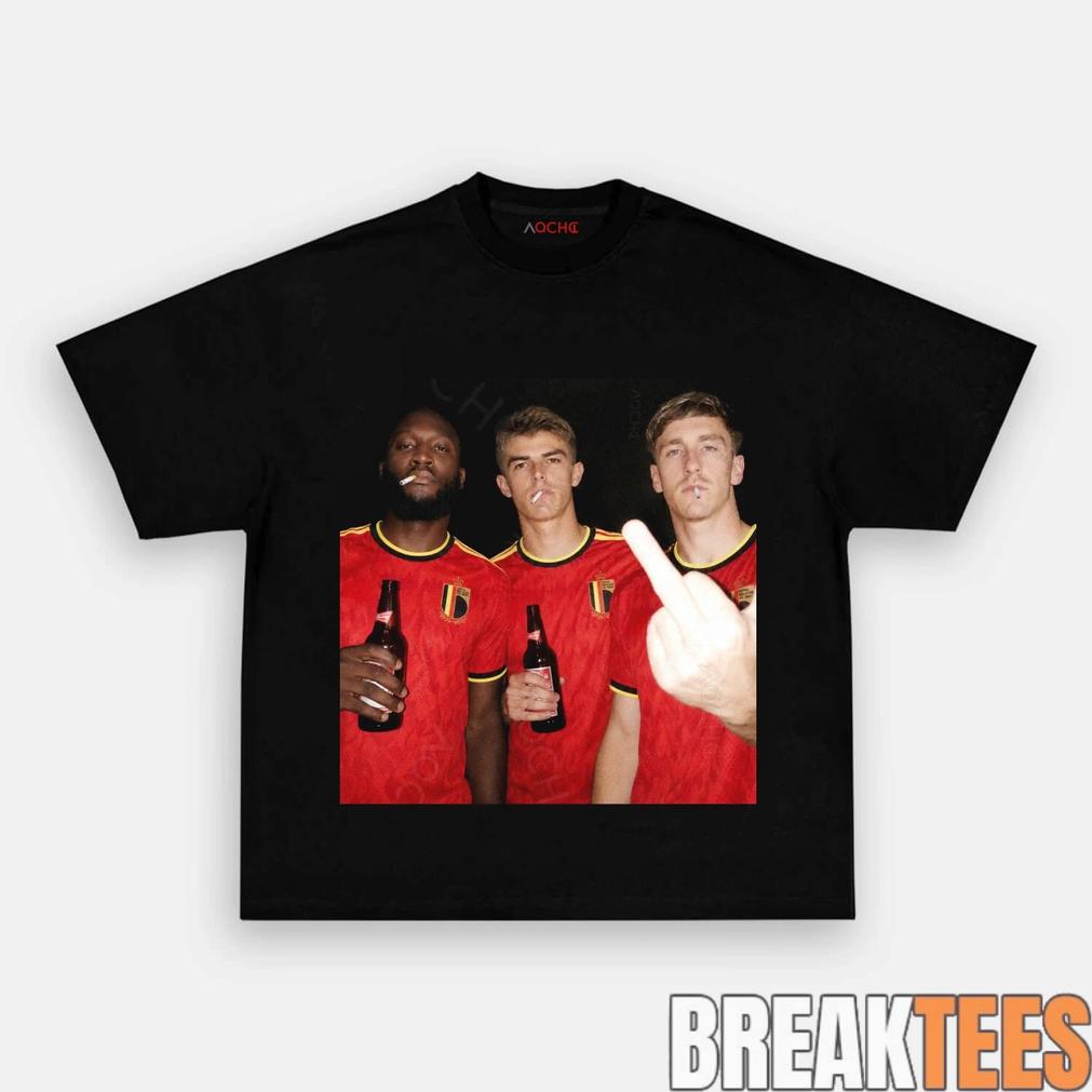 Belgian Red Devils Rebellion Drunk Smoke Middle Finger Tee Belgian Red Devils Rebellion Drunk Smoke Middle Finger Tee