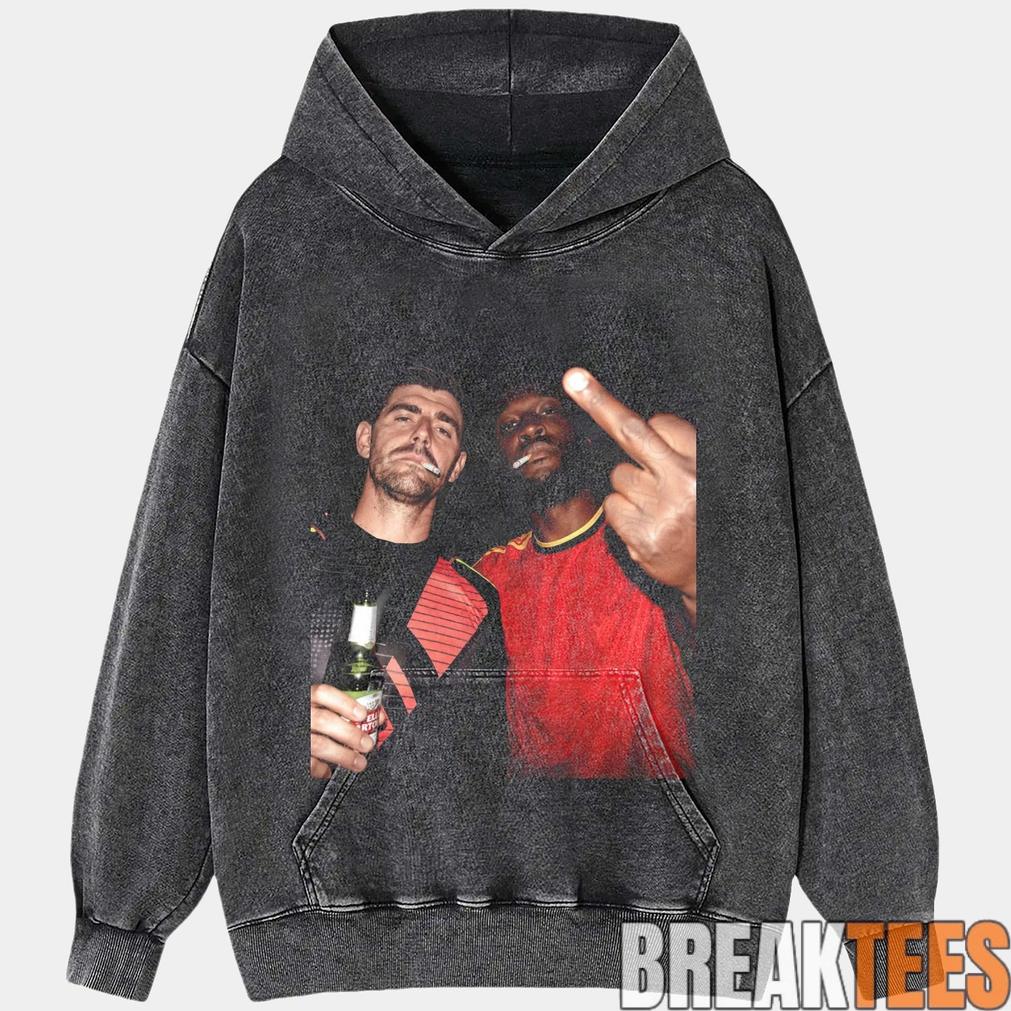 Belgium Football Team Lukaku x Thibaut Courtois Drunk Tee Belgium Football Team Lukaku x Thibaut Courtois Drunk Tee