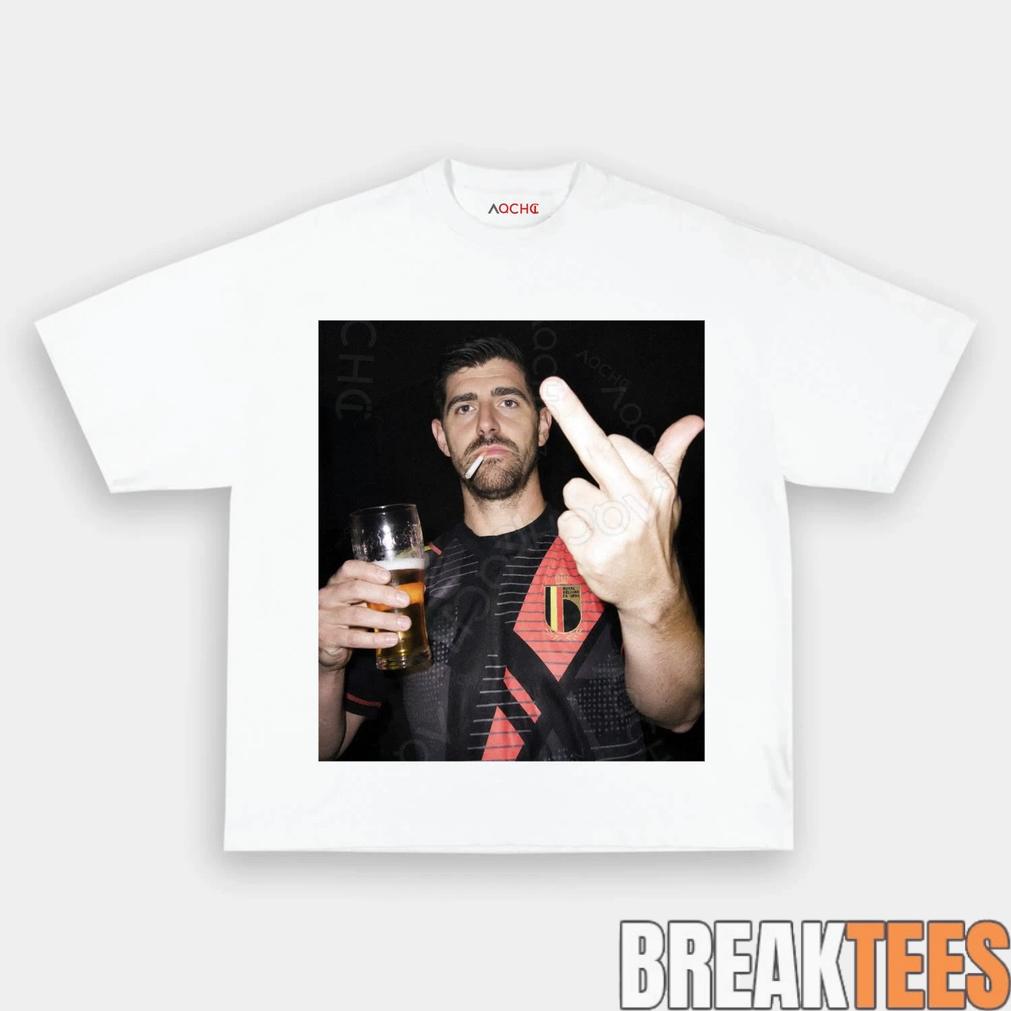 Belgium Football Team Thibaut Courtois Drunk Tee Belgium Football Team Thibaut Courtois Drunk Tee