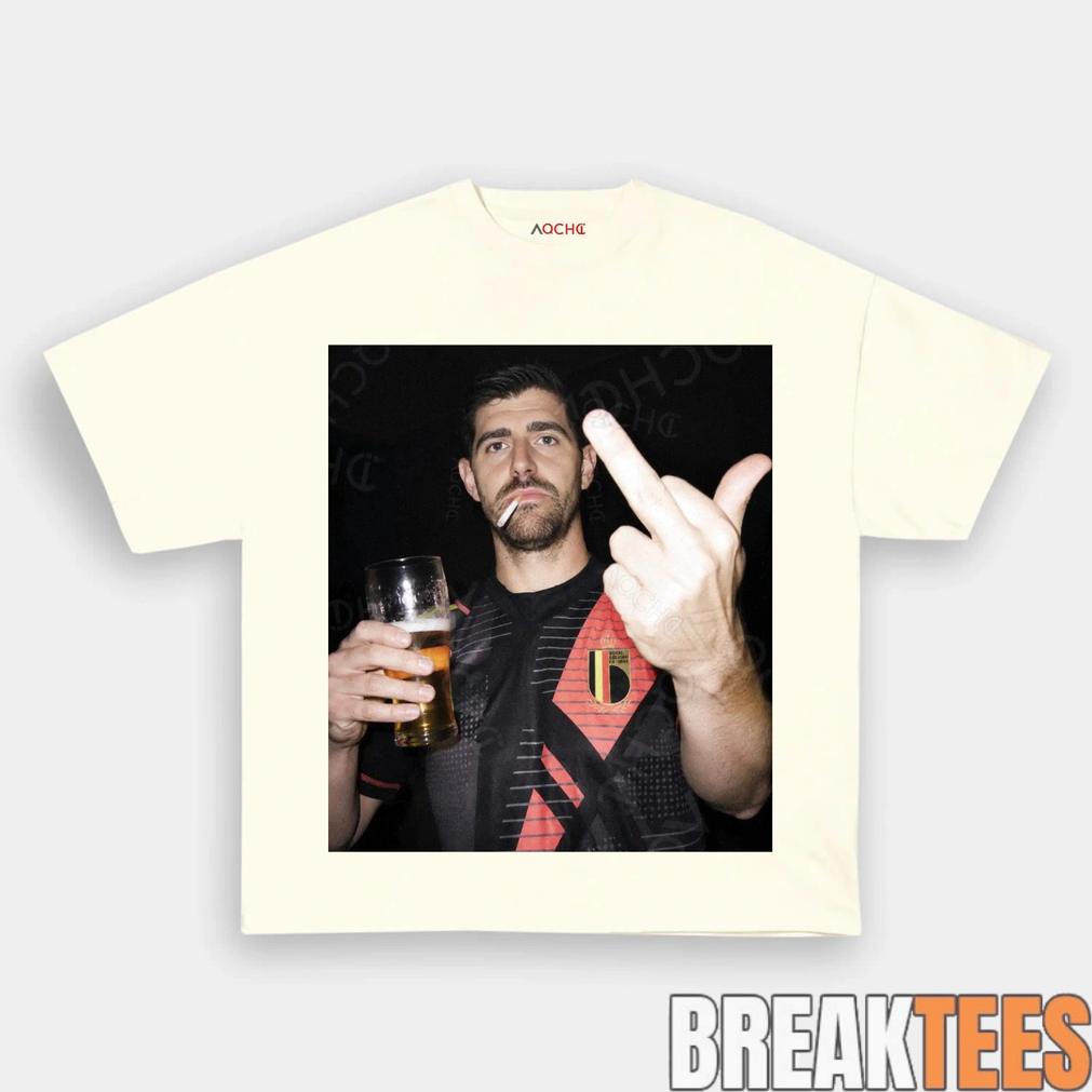 Belgium Football Team Thibaut Courtois Drunk Tee Belgium Football Team Thibaut Courtois Drunk Tee