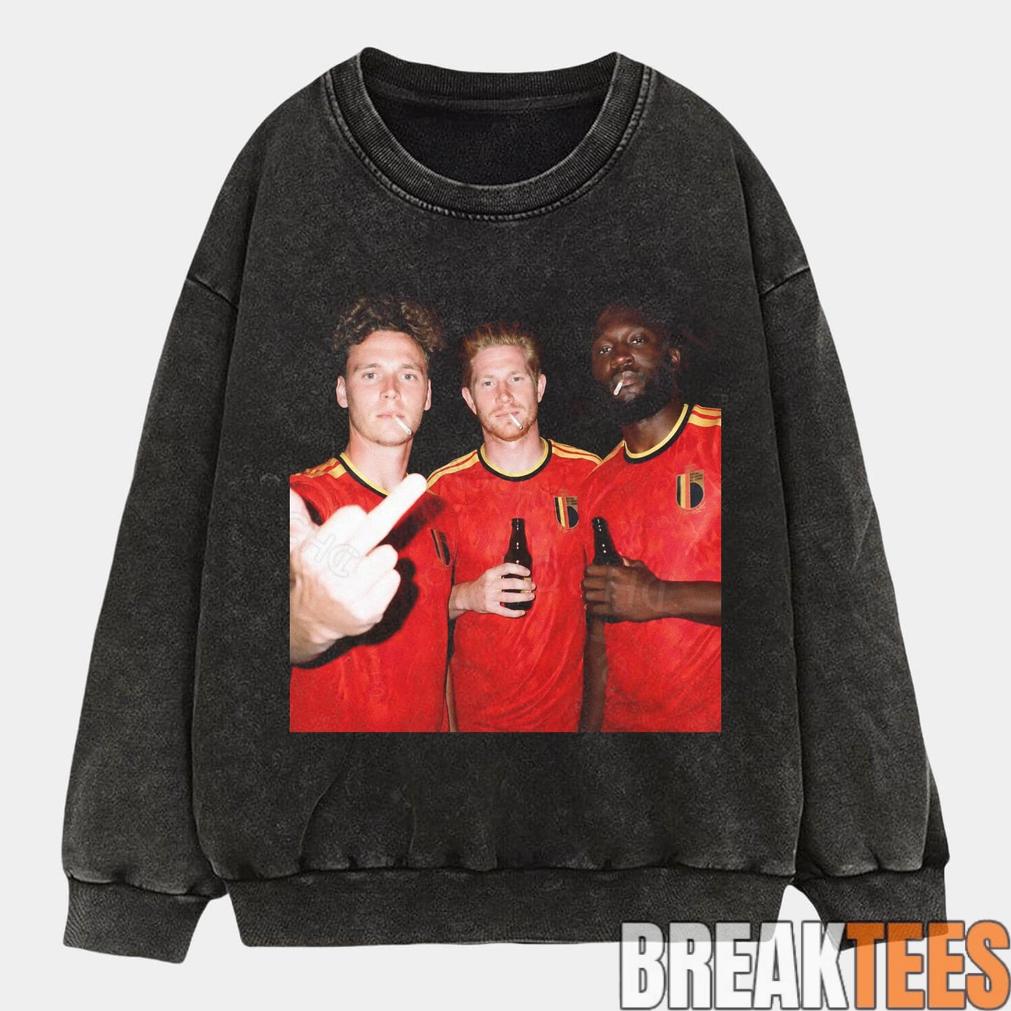 Belgium Football Team Trio Drunk Smoke Tee Belgium Football Team Trio Drunk Smoke Tee