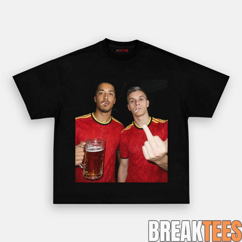 Belgium Football Team Trossard x Tielemans Drunk Smoke Tee Belgium Football Team Trossard x Tielemans Drunk Smoke Tee