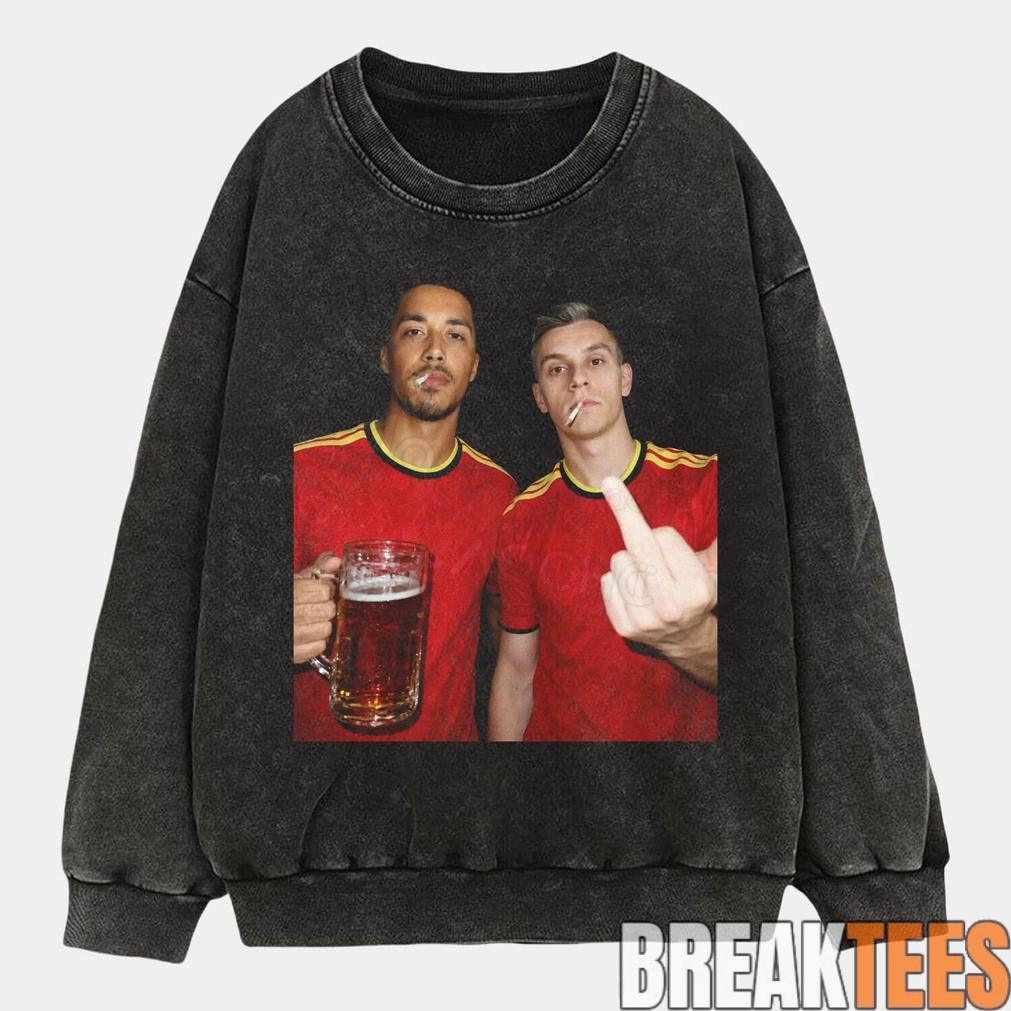 Belgium Football Team Trossard x Tielemans Drunk Smoke Tee Belgium Football Team Trossard x Tielemans Drunk Smoke Tee