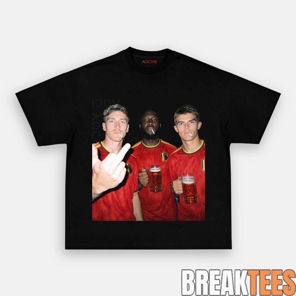 Belgium Trio Drunk Smoke Middle Finger Tee Belgium Trio Drunk Smoke Middle Finger Tee