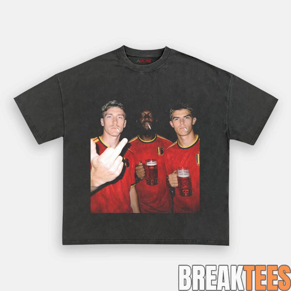 Belgium Trio Drunk Smoke Middle Finger Tee Belgium Trio Drunk Smoke Middle Finger Tee