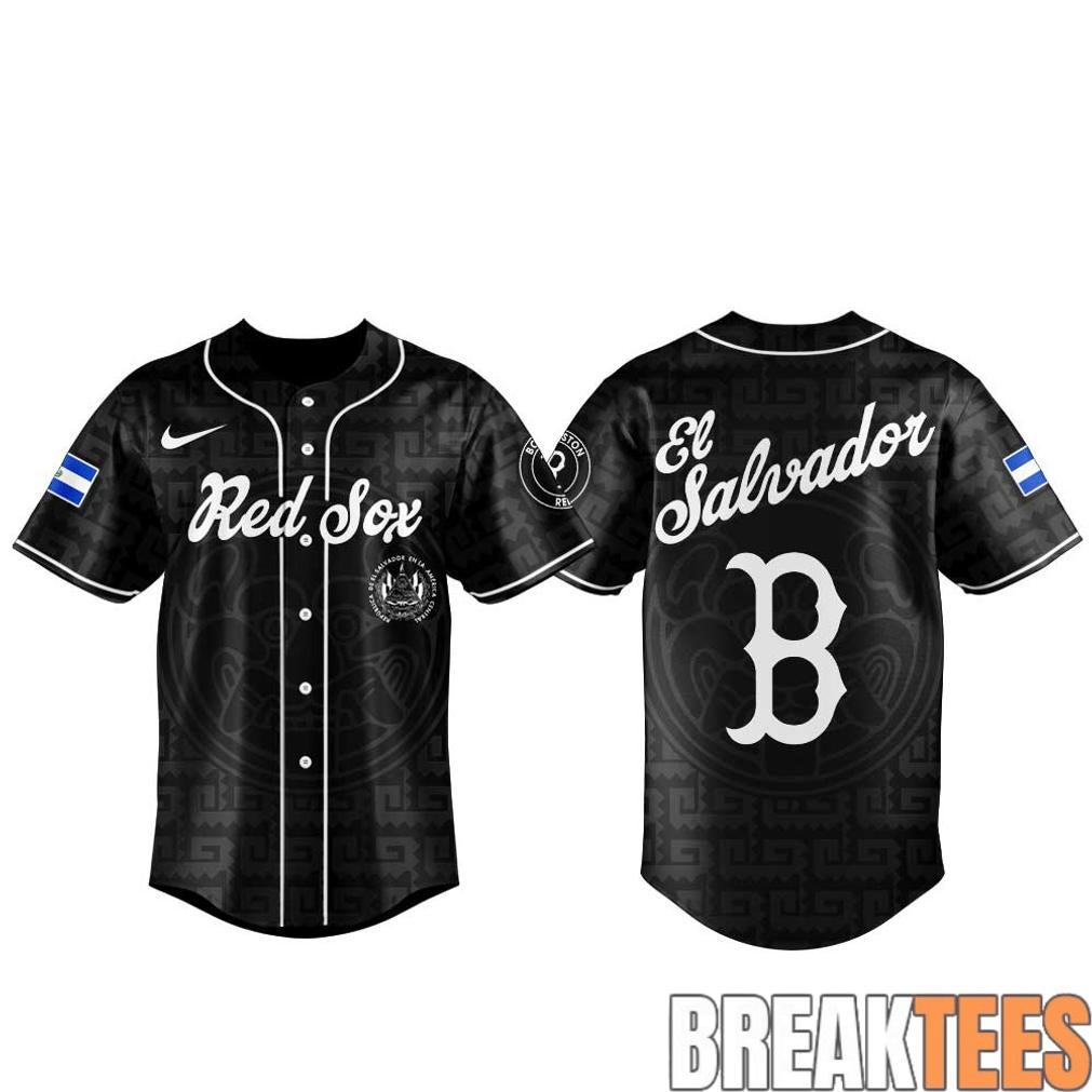Boston Red Sox El Salvadoran Heritage Night 2026 Baseball Jersey Boston Red Sox El Salvadoran Heritage Night 2026 Baseball Jersey