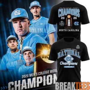Carolina Baseball 2026 NCAA Baseball National Champions  TShirt  Black