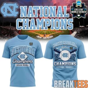 Carolina Baseball Blue 2026 NCAA Division I Baseball National Champions  TShirt