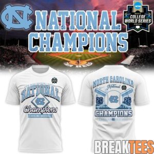 Carolina Baseball White 2026 NCAA Division I Baseball National Champions  TShirt