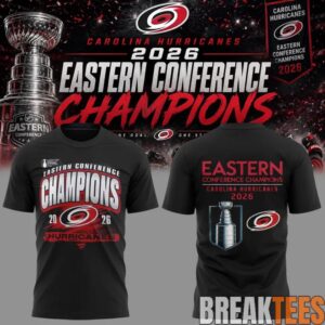Carolina Hurricanes 2026 NHL Eastern Conference Champions Limited Edition 3D T-Shirt 1