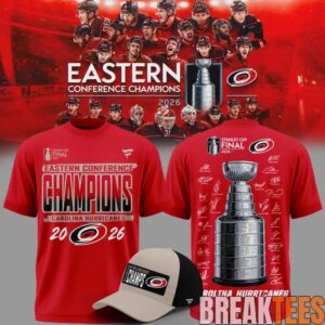Carolina Hurricanes 2026 NHL Eastern Conference Champions Signed Limited 3D T-Shirt