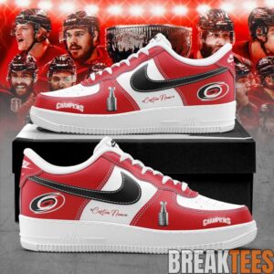 Carolina Hurricanes 2026 Stanley Cup Champions Limited Custom Name Air Force 1 Shoes
