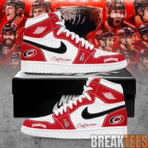 Carolina Hurricanes 2026 Stanley Cup Champions Limited Custom Name Air Jordan 1 Shoes