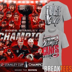 Carolina Hurricanes Raise The Cup Stanley Cup 2026 Grey Shirt