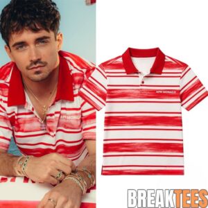 Charles Leclerc APM Monaco Red And White Striped Polo Shirt