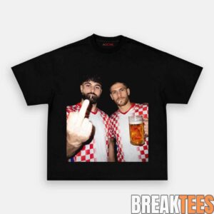 Croatia Football Duo Black TShirt