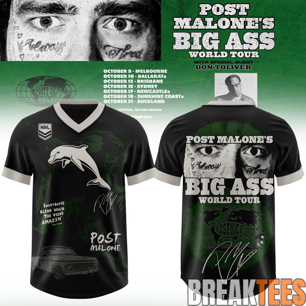 Dolphins x Post Malone Big Ass World Tour 2026 Football Jersey Dolphins x Post Malone Big Ass World Tour 2026 Football Jersey