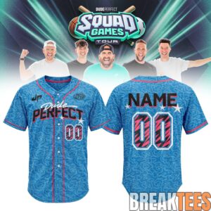 Dude Perfect Squad Game Tour 2026 Custom Baseball Jersey